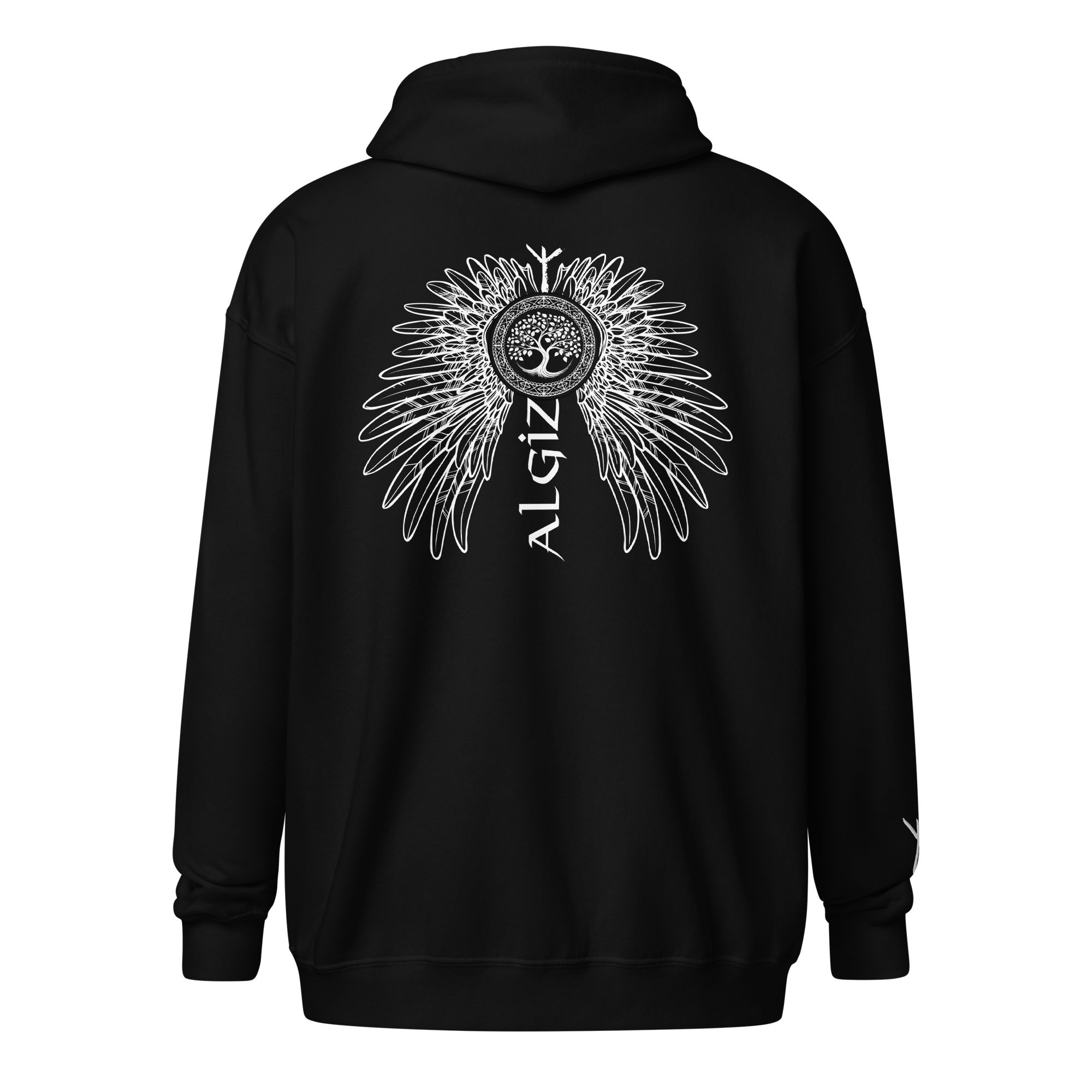 Algiz - Hoodie met rits - White – Bild 4