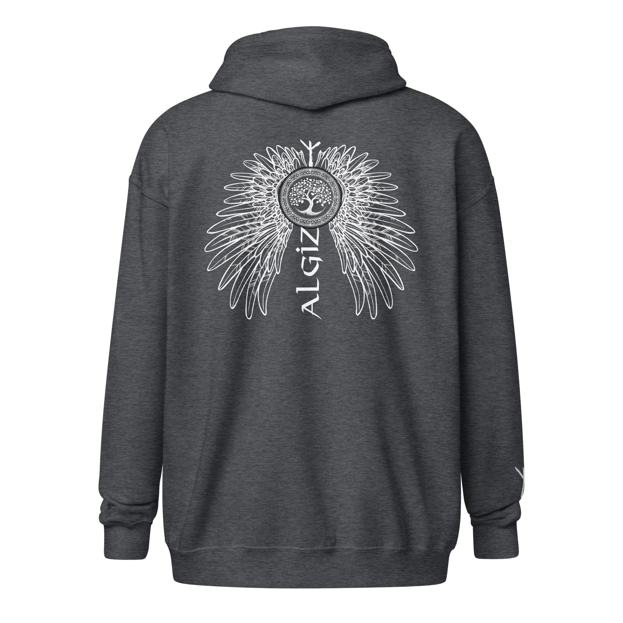 Algiz - Hoodie met rits - White – Bild 9